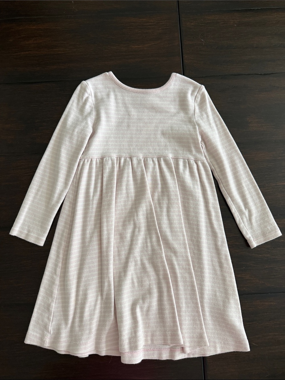Hanna Andersson Pale Pink Long-Sleeve Knit A-Line Dress